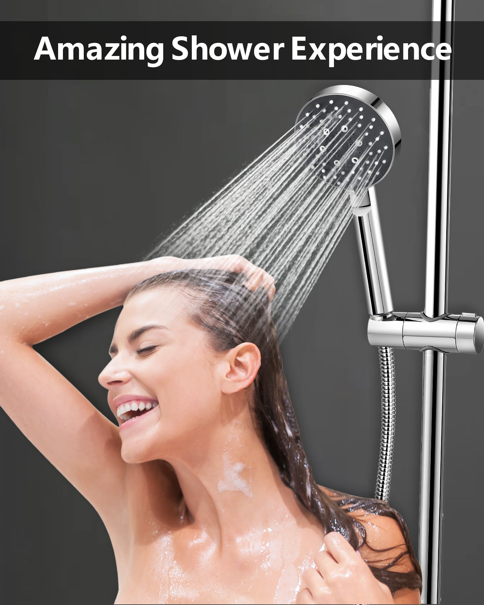 Magichome Shower Head, High Pressure Shower Head with 5 Spray Modes(Only Shower Head), Turbocharged Design Powerful Shower Head for Low Water Pressure