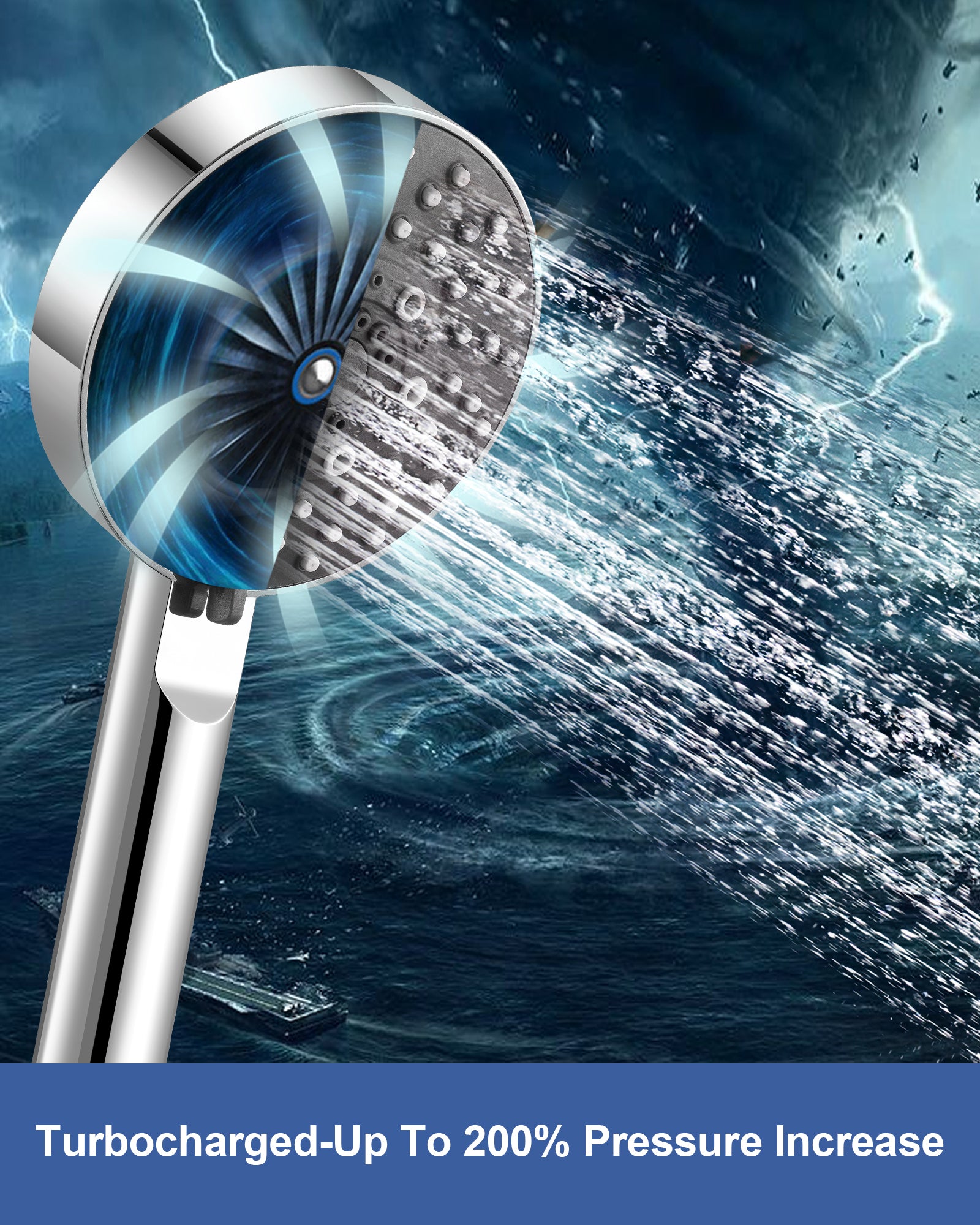 Magichome Shower Head, High Pressure Shower Head with 5 Spray Modes(Only Shower Head), Turbocharged Design Powerful Shower Head for Low Water Pressure